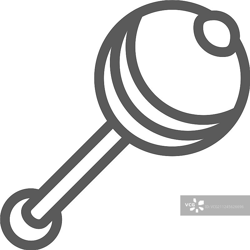 拨浪鼓摇铃线性图标图片素材