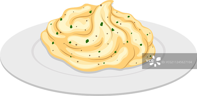 圆盘中的土豆泥图片素材