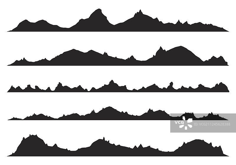 山脉轮廓剪影图片素材