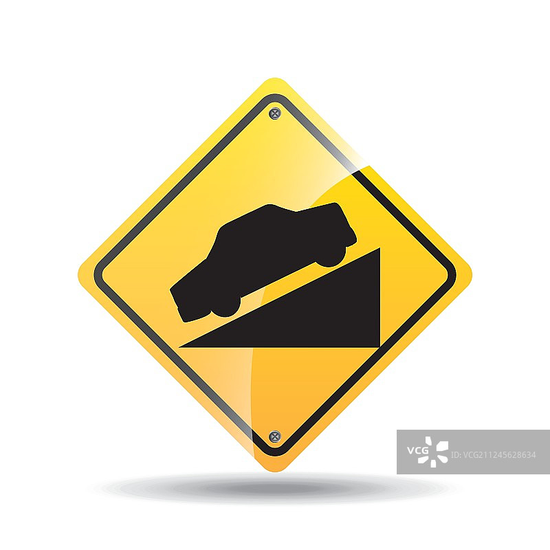道路标志：陡坡图标图片素材