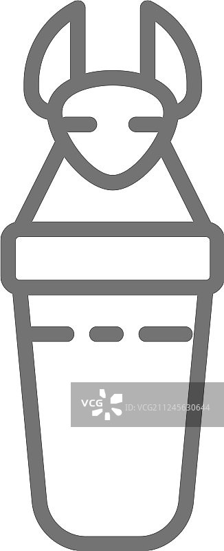 古埃及石棺与卡诺皮克罐线条图片素材