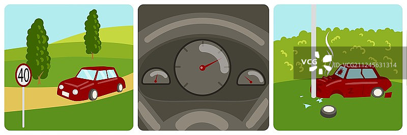 车辆超速与事故图片素材