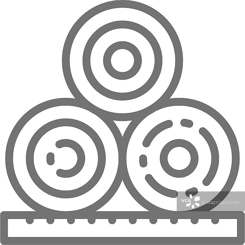 干草捆农业线条图标图片素材