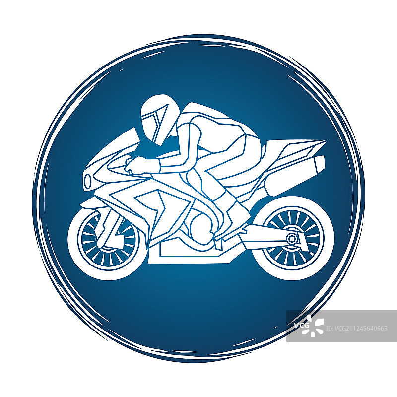 摩托车赛车侧视图图片素材