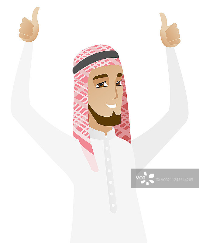 举起双臂的穆斯林商人图片素材