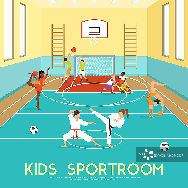 儿童运动室海报图片素材