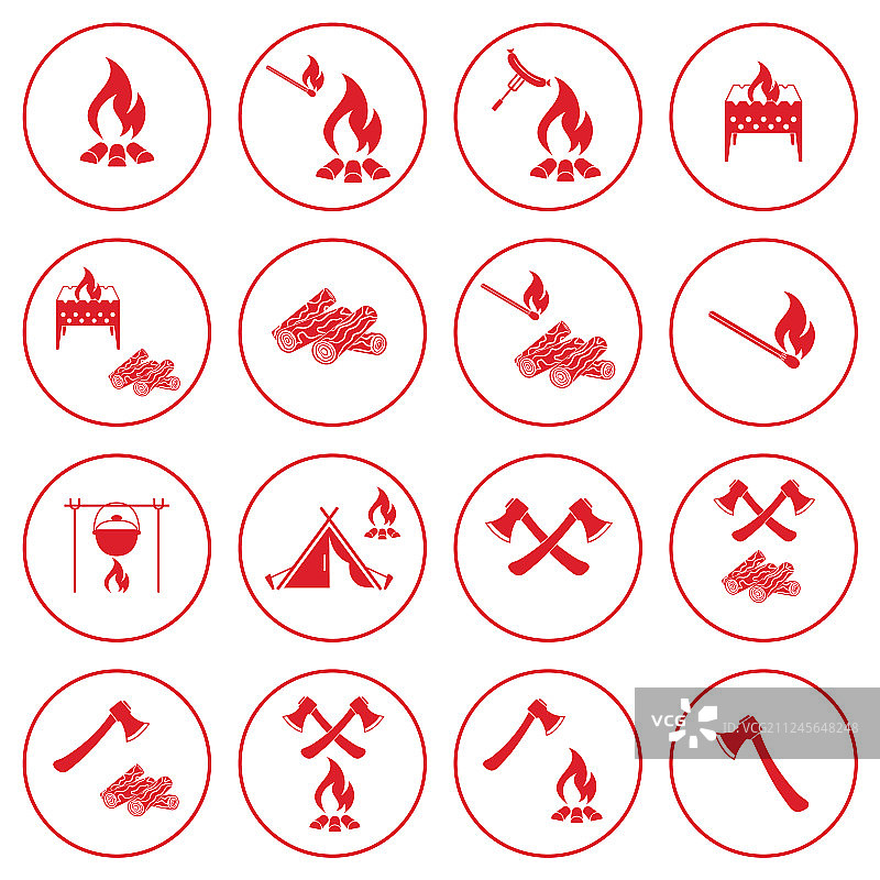 篝火烹饪图标图片素材
