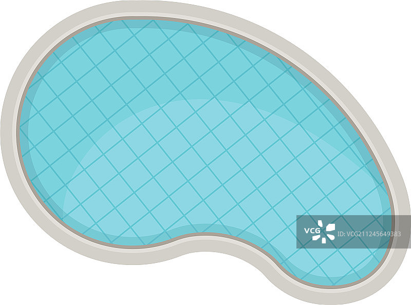 俯视椭圆形泳池平面图图片素材