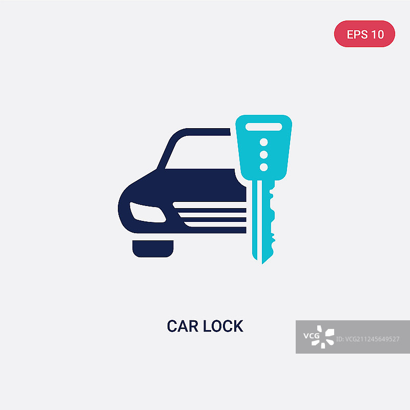 双色汽车锁图标图片素材