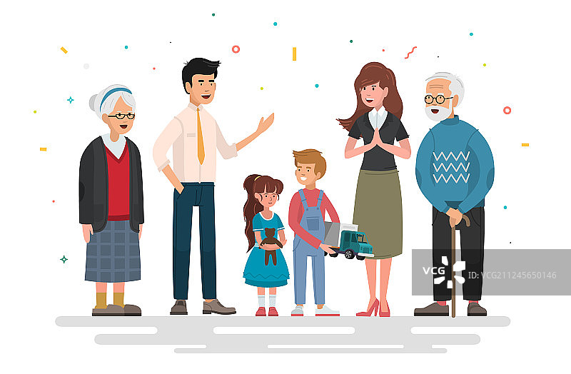 大家庭合影图片素材