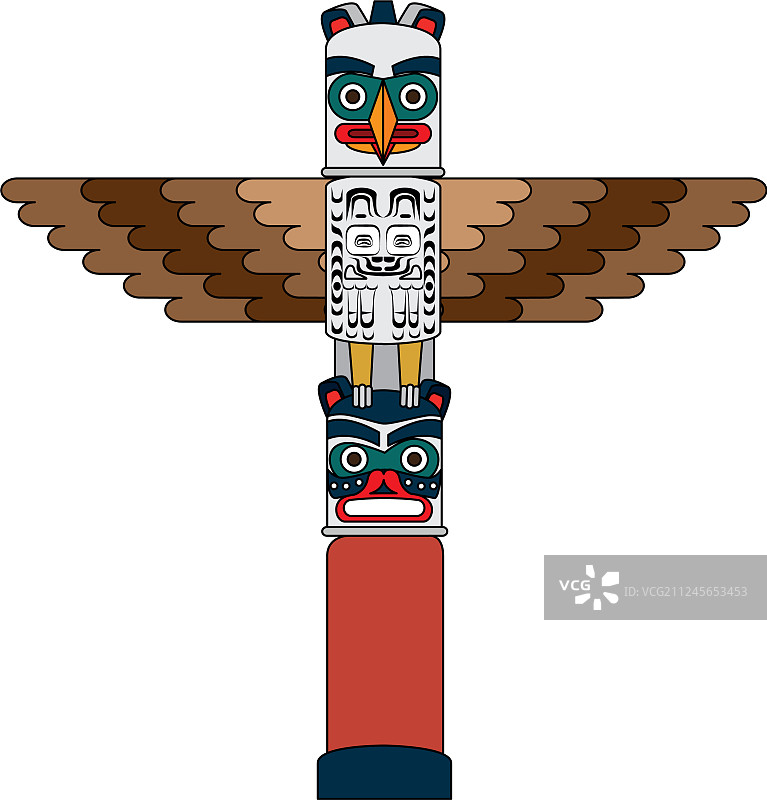 加拿大木制图腾标志图片素材