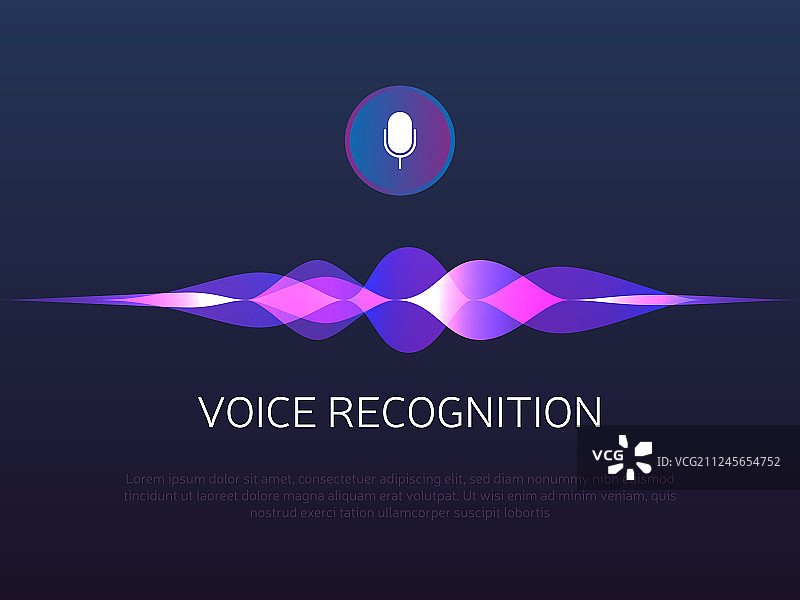 语音识别声波和麦克风图片素材