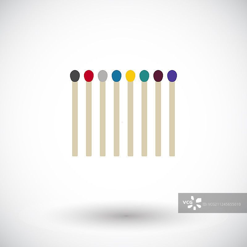 火柴棒扁平图标图片素材