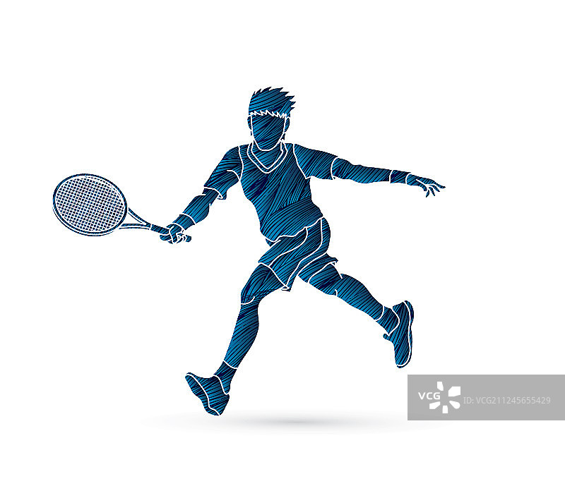 网球运动员跑动姿态图片素材