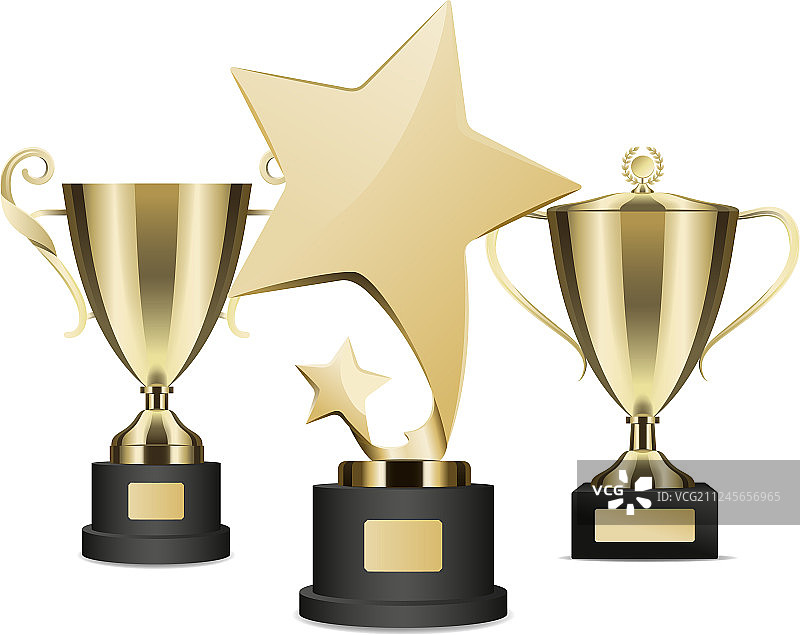金色奖品三件套图片素材
