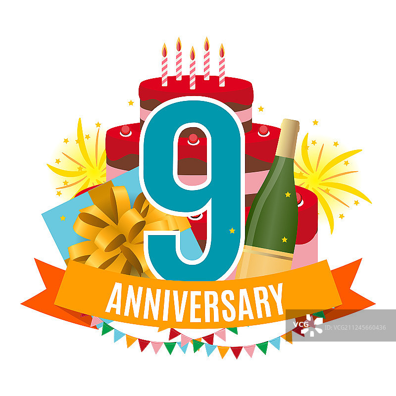 9周年纪念祝贺模板图片素材