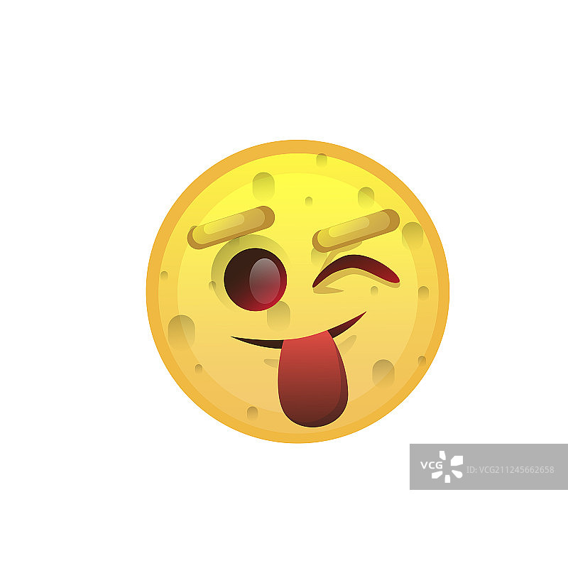 吐舌头的黄色笑脸，积极的人图片素材