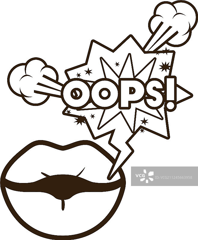 说Oops的嘴唇头像角色图片素材