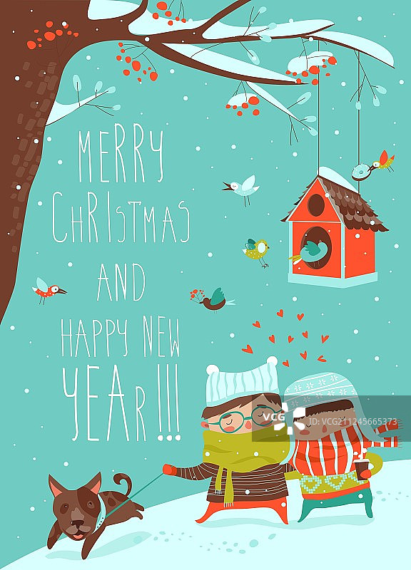 年轻情侣牵狗散步图片素材