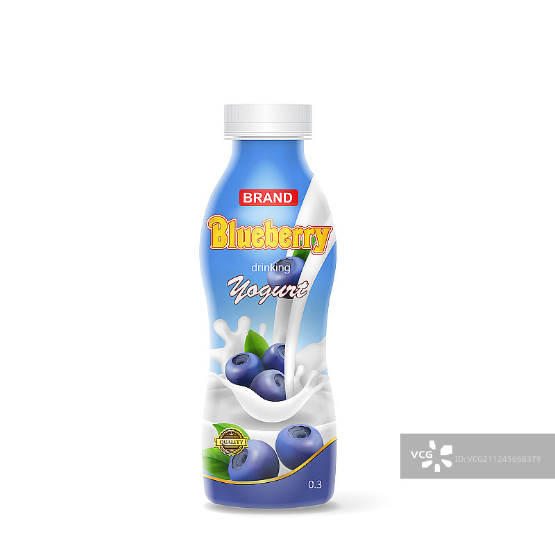 蓝莓酸奶瓶图片素材
