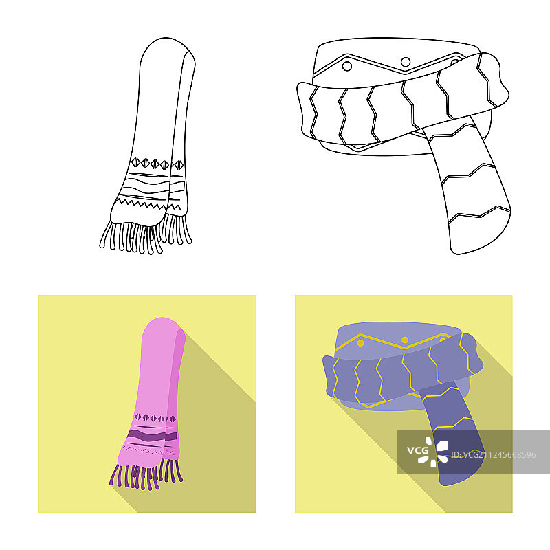 围巾与披肩标志符号设计套装图片素材