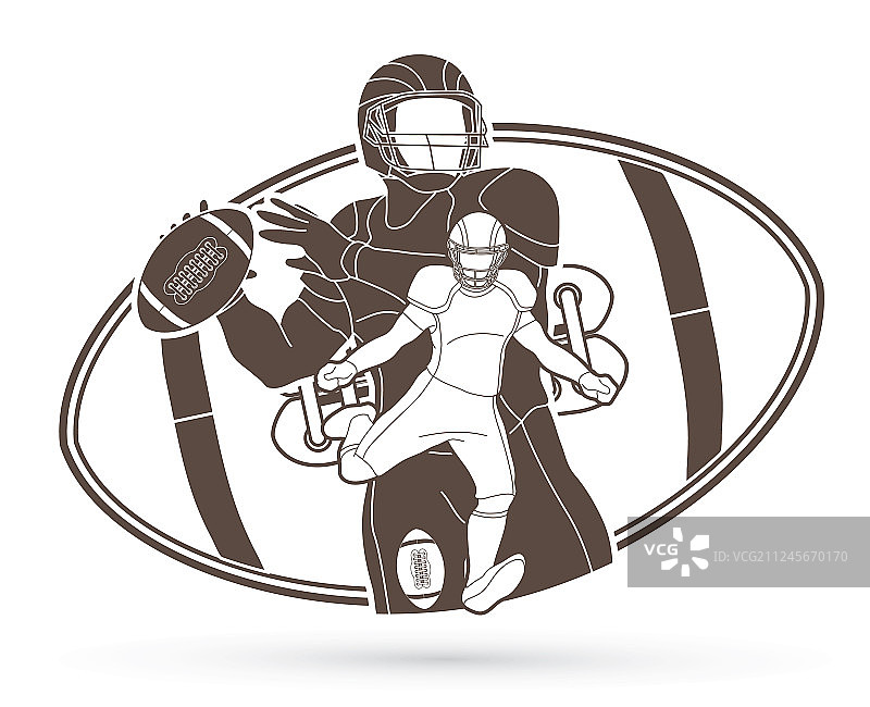 美式橄榄球运动员运动姿势图片素材