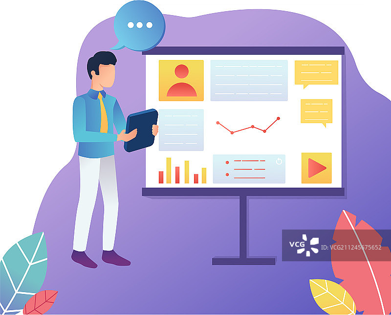 男人进行演示图片素材