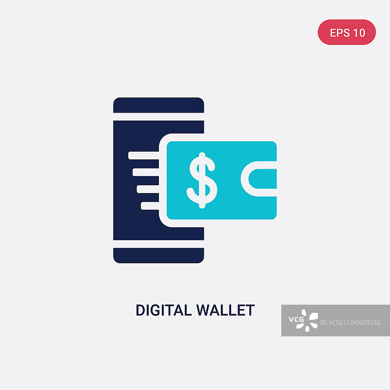 双色数字钱包图标图片素材
