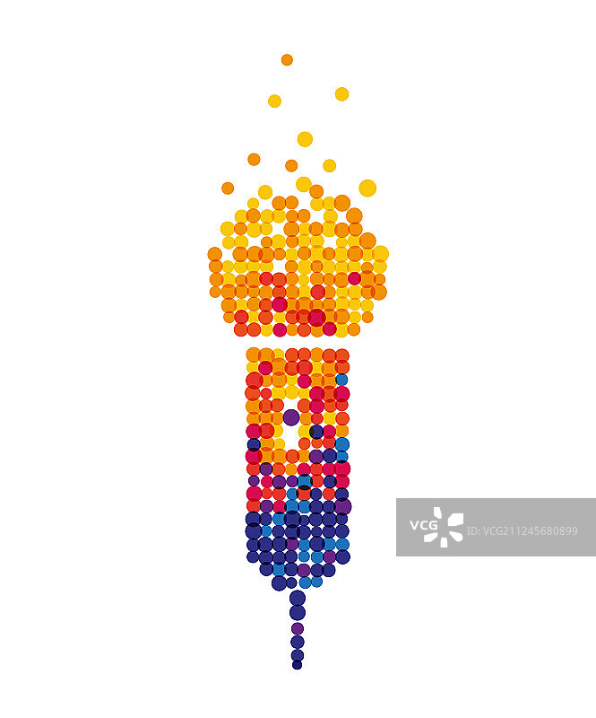 白色背景上带彩色圆圈的麦克风标志图片素材