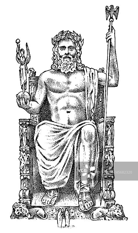 古代世界七大奇迹之宙斯雕像图片素材