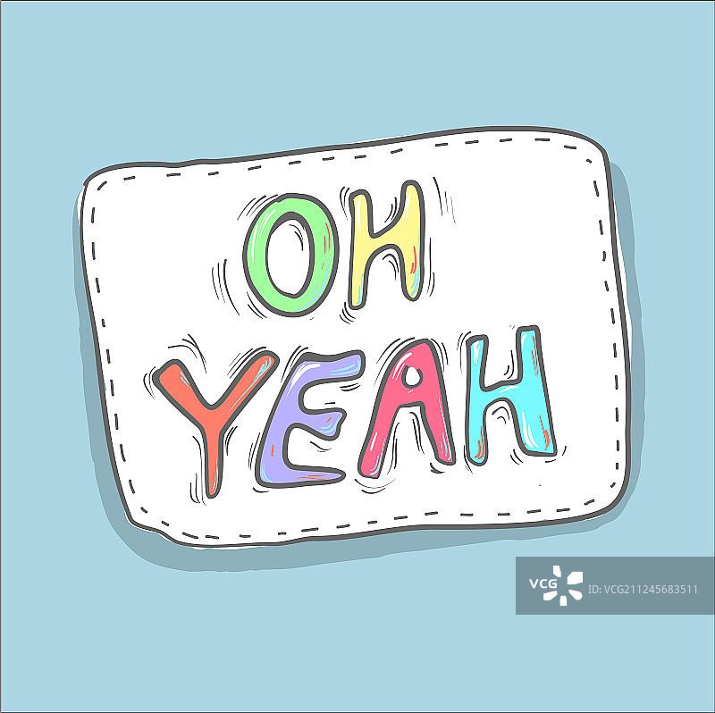 彩色徽章文字：Oh Yeah图片素材