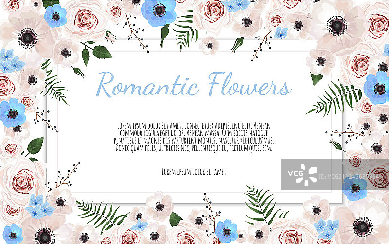 野生花卉叶子春天植物卡片图片素材