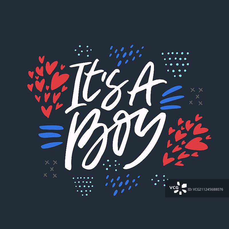 是个男孩扁平字母图片素材