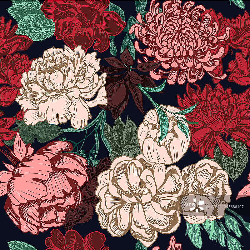 鲜花卡片素描图片素材