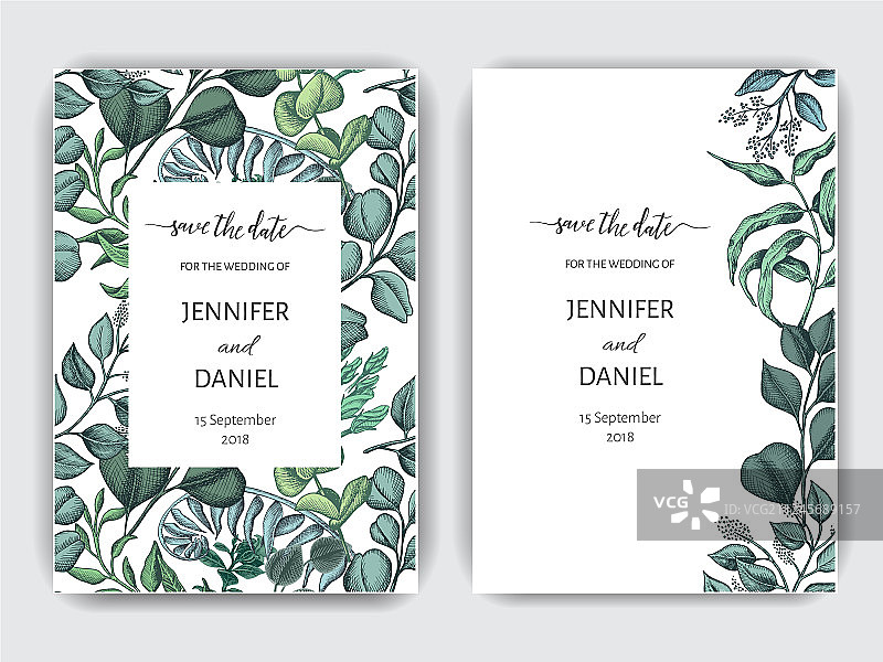 花卉和叶子婚礼请柬banner图片素材