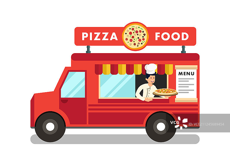 街头美食节上的餐车图片素材