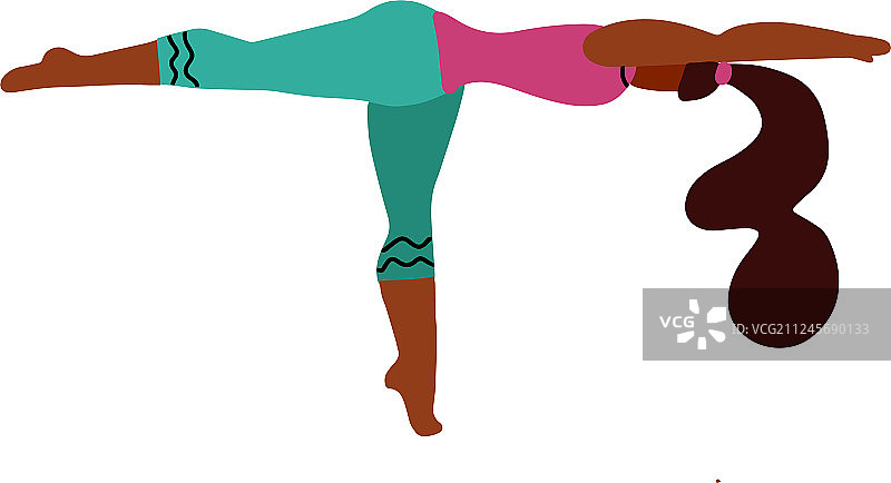 年轻女子单腿站立做瑜伽姿势图片素材