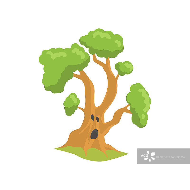 表情惊讶的绿色树木图片素材