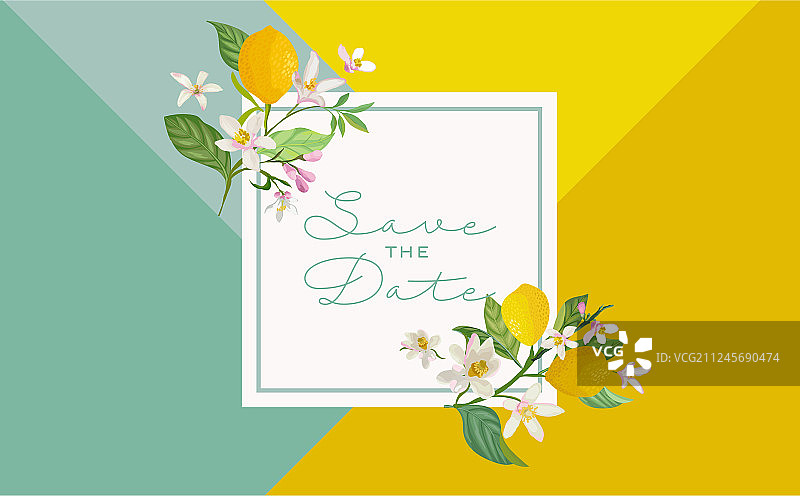 植物婚礼邀请函图片素材