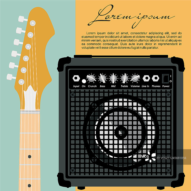 吉他和扬声器图片素材