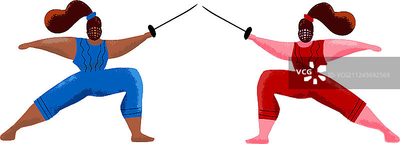 女子击剑面具训练对决图片素材