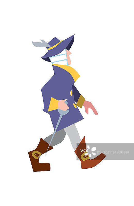 文艺复兴时期穿西装持剑的火枪手图片素材