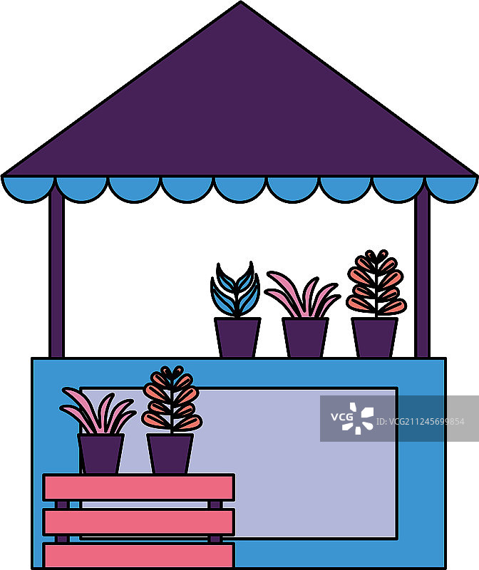 街边商业展位植物图片素材