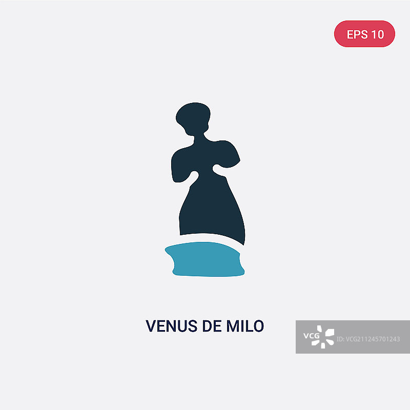 博物馆概念双色维纳斯雕像图标图片素材