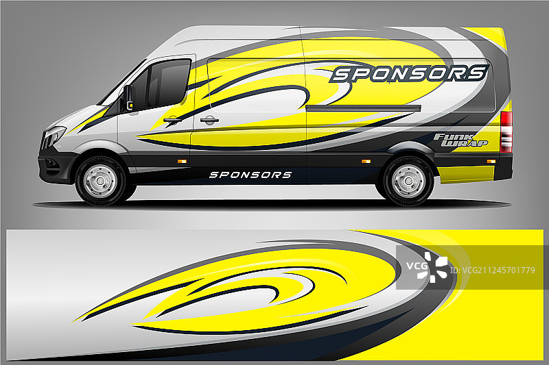 公司面包车车身贴膜设计图片素材