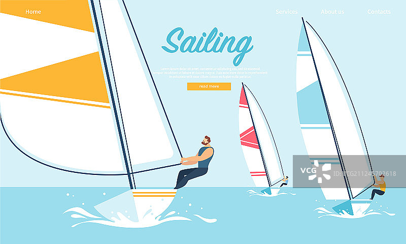 动感团队帆船赛图片素材