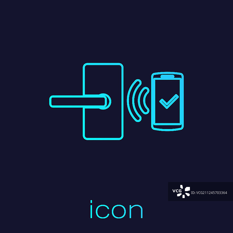 带无线的绿松石色数码门锁图片素材