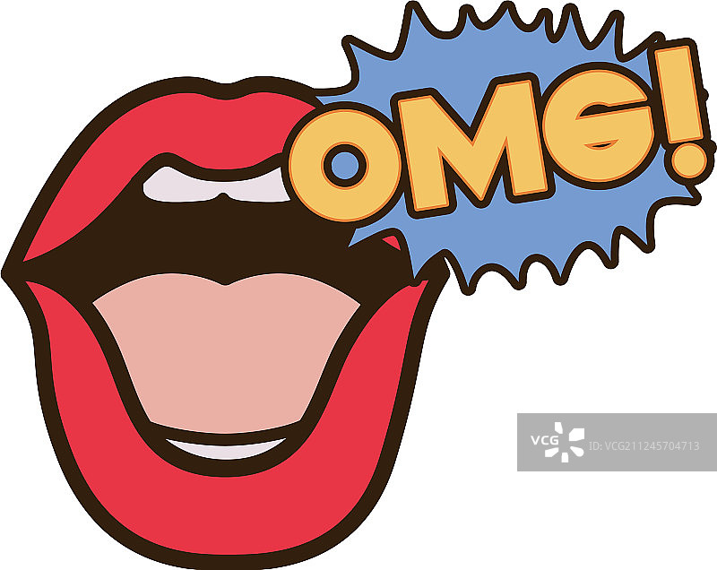 说“我的天啊”的嘴唇头像图片素材