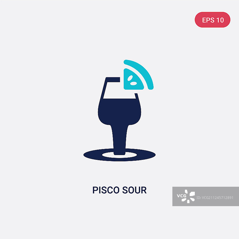 双色皮斯科酸酒图标，源自饮品概念图片素材