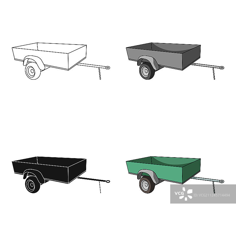 带侧面的汽车拖车单图标图片素材